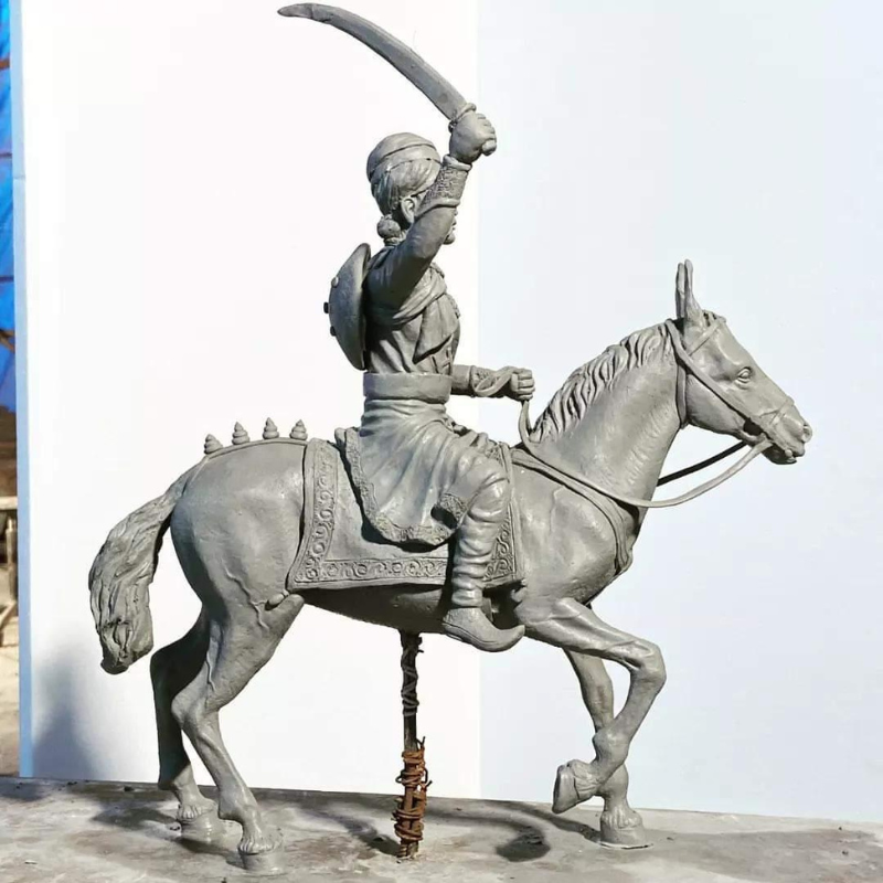 Shivaji Maharaj on Horseback Clay